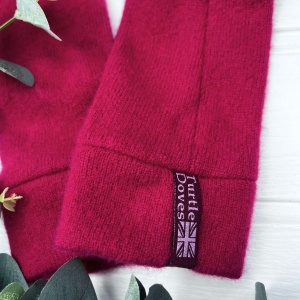 Cashmere Fingerless Gloves - Raspberry Pink